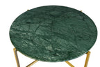 Green Marble Nesting Table with Golden Metal Frame (17' Height) | Elegant & Sturdy Side Table | Luxurious Space-Saving Design | Perfect for Living Room, Bedroom, Office & Home Décor