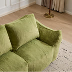 Giant Bean Bag Couch for Adults, Ultra Soft Fluffy Loveseat Bean Bag Sofa, Oversized Chase Lounge Chair Indoor for Living Room Bedroom, No Assembly Required Cozy Reading Chair with Pillows, Green