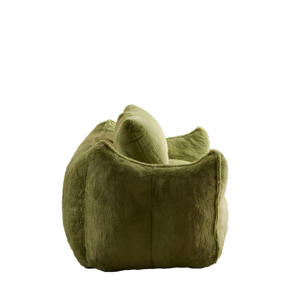 Giant Bean Bag Couch for Adults, Ultra Soft Fluffy Loveseat Bean Bag Sofa, Oversized Chase Lounge Chair Indoor for Living Room Bedroom, No Assembly Required Cozy Reading Chair with Pillows, Green