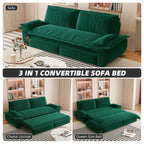 73.2 ' Queen Pull Out Sofa Bed, 3-in-1 Convertible Sleeper Sofa, Multi-Functional Velvet Loveseat Bed