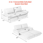 73.2 ' Queen Pull Out Sofa Bed, 3-in-1 Convertible Sleeper Sofa, Multi-Functional Velvet Loveseat Bed