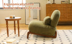 Cute Accent Chair with Solid Wood Legs, Velvet Living Room Chair with Soft Cushion, Cozy Bedroom Chair, Comfy Armless Reading Chair for Apartment, Waiting Room, Balcony (Green) Accent Chair