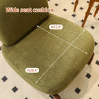 Cute Accent Chair with Solid Wood Legs, Velvet Living Room Chair with Soft Cushion, Cozy Bedroom Chair, Comfy Armless Reading Chair for Apartment, Waiting Room, Balcony (Green) Accent Chair