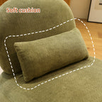 Cute Accent Chair with Solid Wood Legs, Velvet Living Room Chair with Soft Cushion, Cozy Bedroom Chair, Comfy Armless Reading Chair for Apartment, Waiting Room, Balcony (Green) Accent Chair