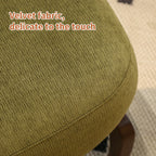 Cute Accent Chair with Solid Wood Legs, Velvet Living Room Chair with Soft Cushion, Cozy Bedroom Chair, Comfy Armless Reading Chair for Apartment, Waiting Room, Balcony (Green) Accent Chair