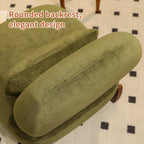Cute Accent Chair with Solid Wood Legs, Velvet Living Room Chair with Soft Cushion, Cozy Bedroom Chair, Comfy Armless Reading Chair for Apartment, Waiting Room, Balcony (Green) Accent Chair