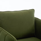 Accent Chair for Living Room, Velvet Comfy Single Sofa Chair Mid-Century Modern Armchair with 1 Pillow and Metal Legs for Bedroom Office Reading