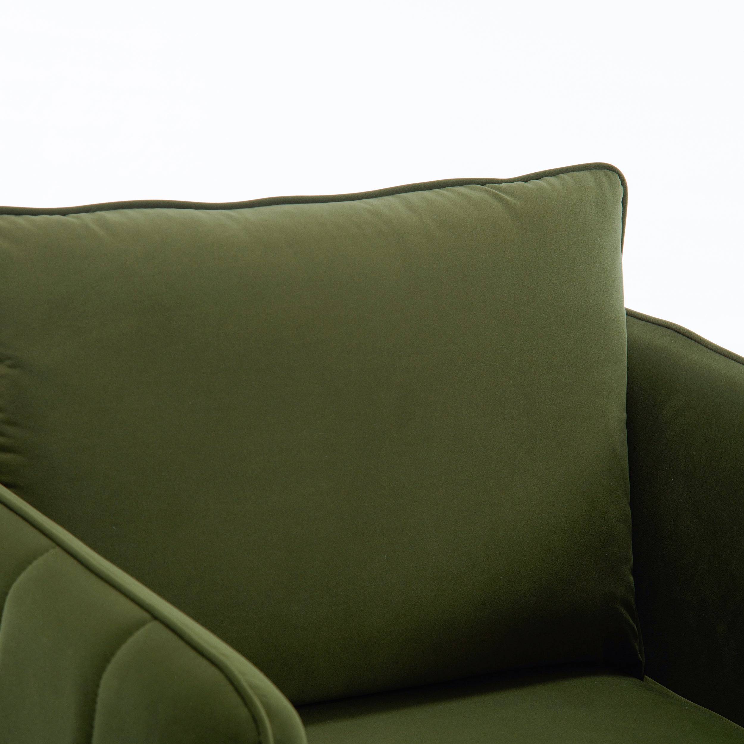 Accent Chair for Living Room, Velvet Comfy Single Sofa Chair Mid-Century Modern Armchair with 1 Pillow and Metal Legs for Bedroom Office Reading