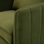 Accent Chair for Living Room, Velvet Comfy Single Sofa Chair Mid-Century Modern Armchair with 1 Pillow and Metal Legs for Bedroom Office Reading