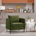 Accent Chair for Living Room, Velvet Comfy Single Sofa Chair Mid-Century Modern Armchair with 1 Pillow and Metal Legs for Bedroom Office Reading