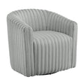 Alexa Ultra Plush Modern Barrel Swivel Chair in Grey with Wide Wale Cord-like Fabric Accent Chair