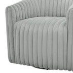 Alexa Ultra Plush Modern Barrel Swivel Chair in Grey with Wide Wale Cord-like Fabric Accent Chair