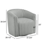 Alexa Ultra Plush Modern Barrel Swivel Chair in Grey with Wide Wale Cord-like Fabric Accent Chair