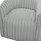 Alexa Ultra Plush Modern Barrel Swivel Chair in Grey with Wide Wale Cord-like Fabric Accent Chair