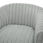Alexa Ultra Plush Modern Barrel Swivel Chair in Grey with Wide Wale Cord-like Fabric Accent Chair