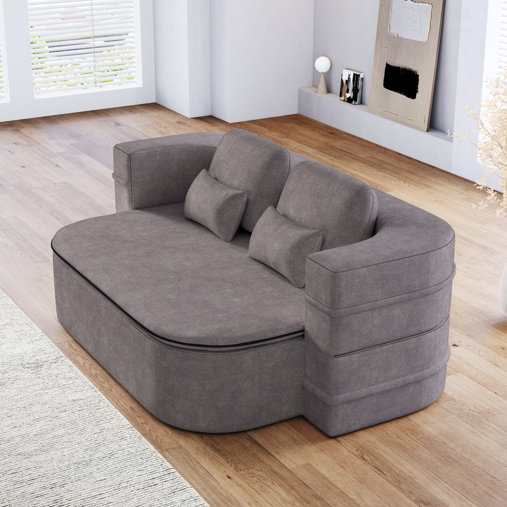 75''2-in-1 Foldable Sofa,Convertible Sleeper Foam Sofa Bed with Multi Functional Blanket, Chenille Floor folding sofa bed, Floor Sofa Lounge Sofa for Living Room Bedroom Lounge Studio