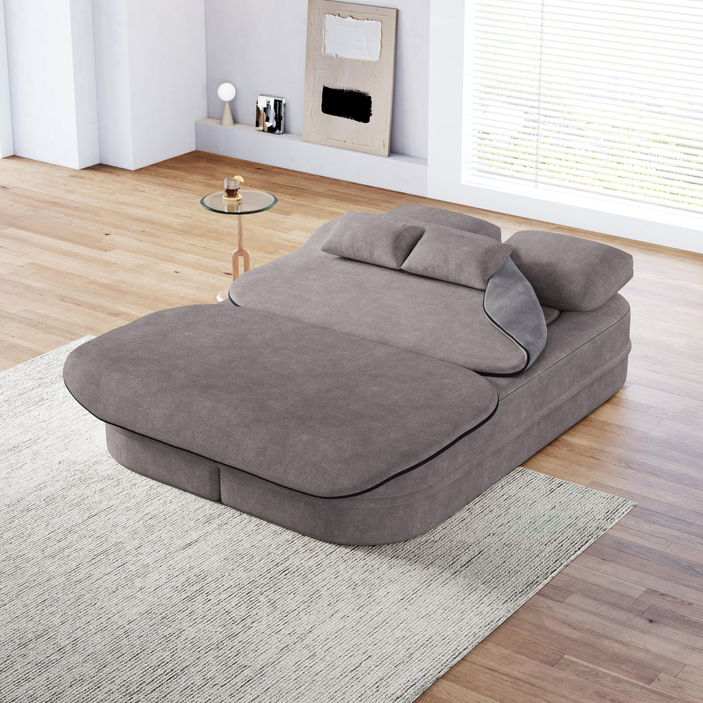 75''2-in-1 Foldable Sofa,Convertible Sleeper Foam Sofa Bed with Multi Functional Blanket, Chenille Floor folding sofa bed, Floor Sofa Lounge Sofa for Living Room Bedroom Lounge Studio