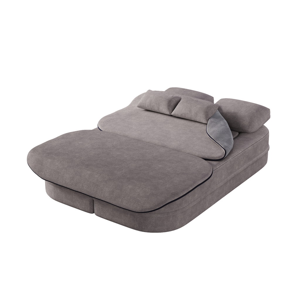 75''2-in-1 Foldable Sofa,Convertible Sleeper Foam Sofa Bed with Multi Functional Blanket, Chenille Floor folding sofa bed, Floor Sofa Lounge Sofa for Living Room Bedroom Lounge Studio