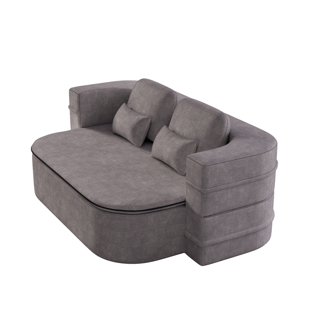 75''2-in-1 Foldable Sofa,Convertible Sleeper Foam Sofa Bed with Multi Functional Blanket, Chenille Floor folding sofa bed, Floor Sofa Lounge Sofa for Living Room Bedroom Lounge Studio