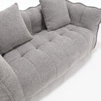 Grey Chenille Beanbag Chair For Two, 66" x 35" x 25" Inches.