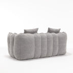 Grey Chenille Beanbag Chair For Two, 66" x 35" x 25" Inches.