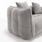 Grey Chenille Beanbag Chair For Two, 66" x 35" x 25" Inches.