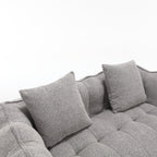 Grey Chenille Beanbag Chair For Two, 66" x 35" x 25" Inches.