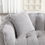 Grey Chenille Beanbag Chair For Two, 66" x 35" x 25" Inches.