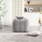 Grey Chenille Beanbag Chair For Two, 66" x 35" x 25" Inches.