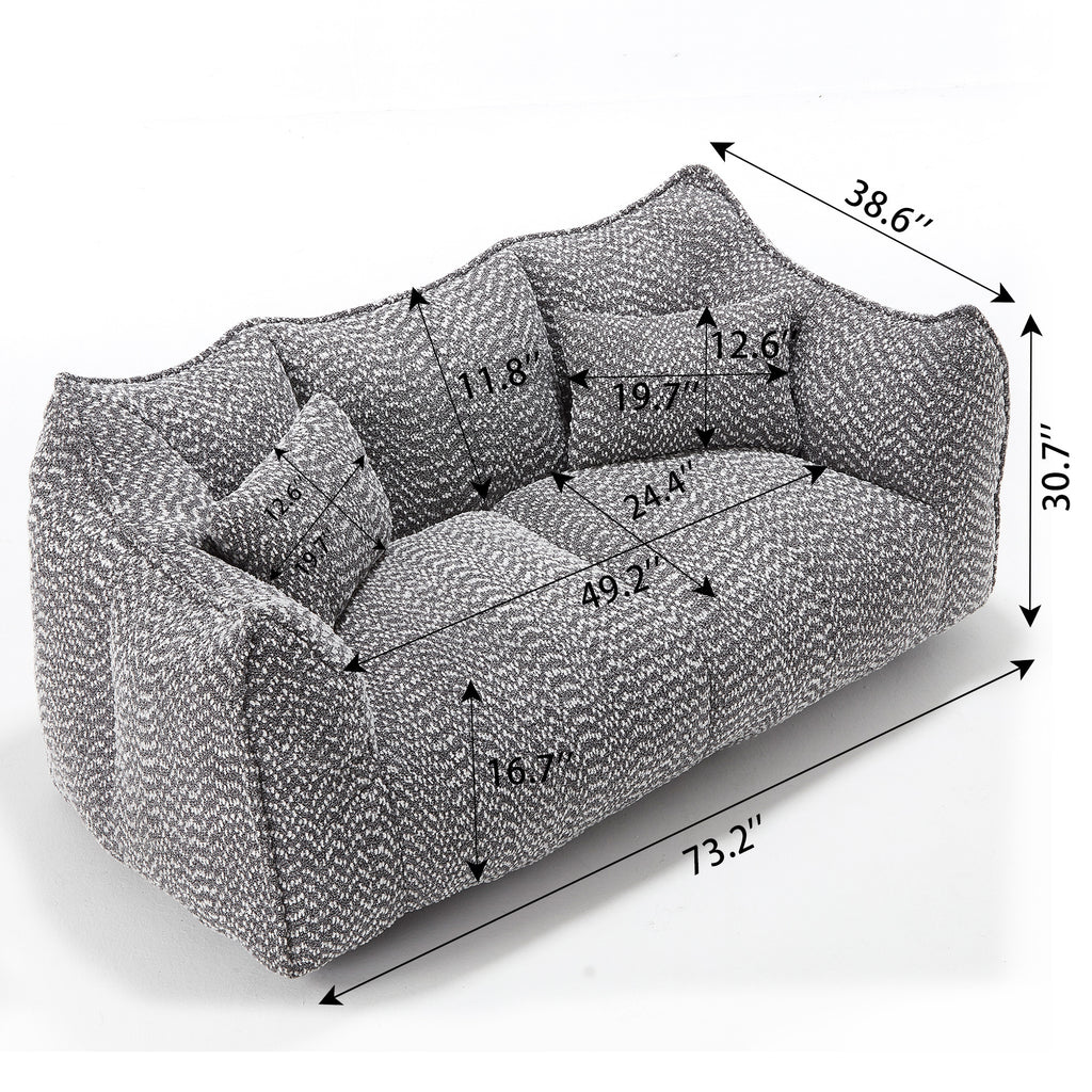 Soft beanbag chair with high resilience foam core for two people. The comfortable square recliner sofa is ideal for family members and friends engaged in games, reading, watching TV