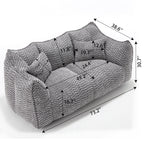 Soft beanbag chair with high resilience foam core for two people. The comfortable square recliner sofa is ideal for family members and friends engaged in games, reading, watching TV