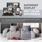 Modern Oversized Modular Sectional Sofa with 2 chaise lounge and 2 armrest,Sparkling Chenille Fabric Soft Cushion Sofa with 4 Pillows,4 PCS DIY Combination Tufted Sofa,No Assembly Required,GREY