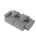 Modern Oversized Modular Sectional Sofa with 2 chaise lounge and 2 armrest,Sparkling Chenille Fabric Soft Cushion Sofa with 4 Pillows,4 PCS DIY Combination Tufted Sofa,No Assembly Required,GREY