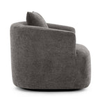 Chenille Upholstered 360° Swivel Barrel Sofa Chair with Throw Pillow, Grey, 38.2' Accent Chair for Living Room, Bedroom, Office and Hotel