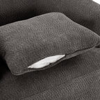 Chenille Upholstered 360° Swivel Barrel Sofa Chair with Throw Pillow, Grey, 38.2' Accent Chair for Living Room, Bedroom, Office and Hotel