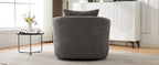 Chenille Upholstered 360° Swivel Barrel Sofa Chair with Throw Pillow, Grey, 38.2' Accent Chair for Living Room, Bedroom, Office and Hotel