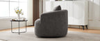 Chenille Upholstered 360° Swivel Barrel Sofa Chair with Throw Pillow, Grey, 38.2' Accent Chair for Living Room, Bedroom, Office and Hotel
