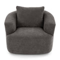 Chenille Upholstered 360° Swivel Barrel Sofa Chair with Throw Pillow, Grey, 38.2' Accent Chair for Living Room, Bedroom, Office and Hotel