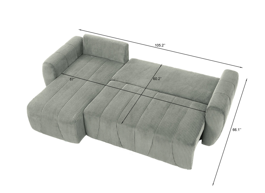 Convertible Sectional Sofa Couch, Modern Fabric 3 Seater L-Shaped Couch for Living Room, Apartment, Office, Small Space