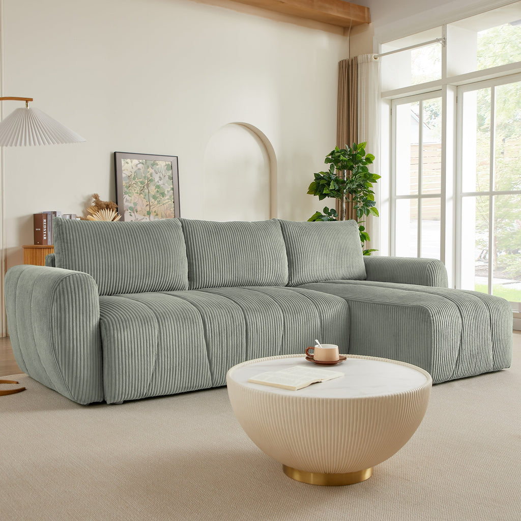 Convertible Sectional Sofa Couch, Modern Fabric 3 Seater L-Shaped Couch for Living Room, Apartment, Office, Small Space