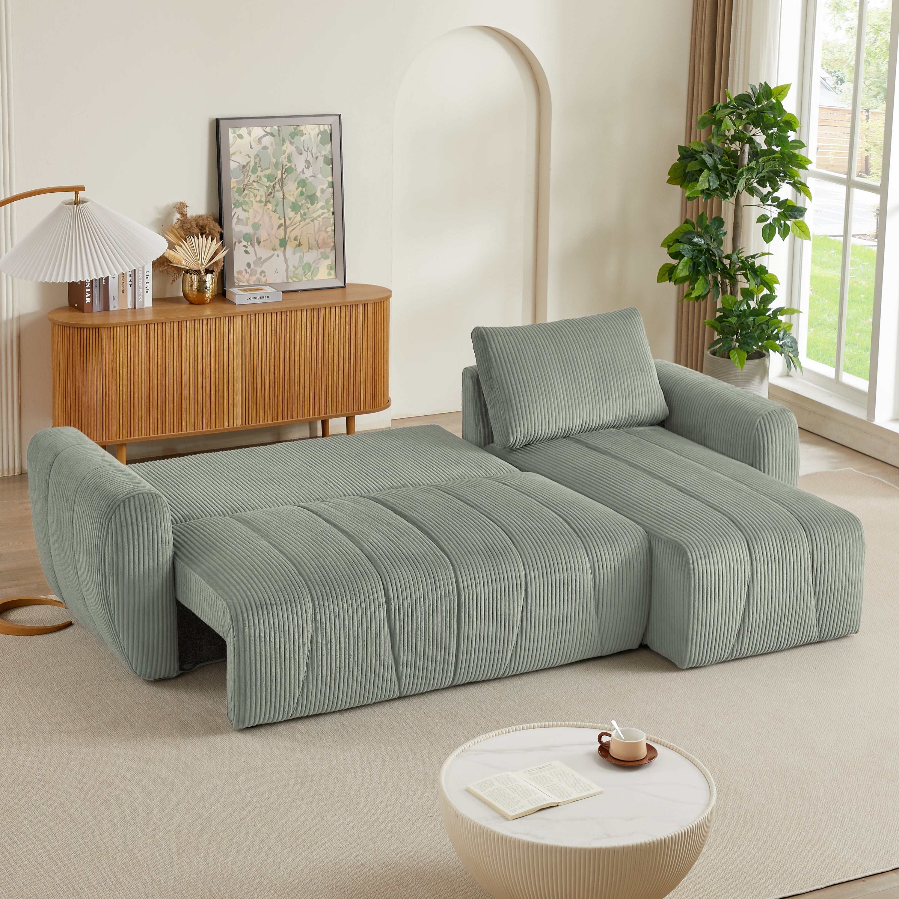 Convertible Sectional Sofa Couch, Modern Fabric 3 Seater L-Shaped Couch for Living Room, Apartment, Office, Small Space