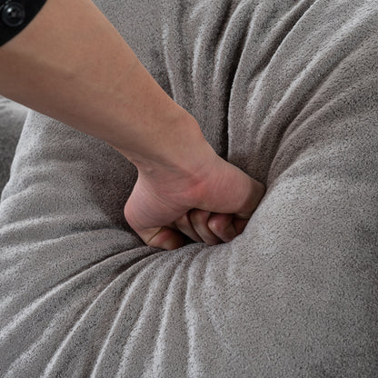 Modular Grey-Corduroy Fabric Sectional Sofa with L-Shape Chaise, Cloud Sectional Modern Sleeper Couch with Deep Seat,Sponge Compression Sofas No Assembly Required