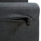 3 in 1 Foldable Linen Chaise Lounge with Adjustable Backrest, Footrest & Detachable Pillow, Convertible Chair Bed, Accent Chair, Small Space Sofa Bed for Living Room, Bedroom and Office, Grey