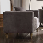 Grey Accent Chair with Pillow