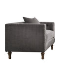 Grey Accent Chair with Pillow