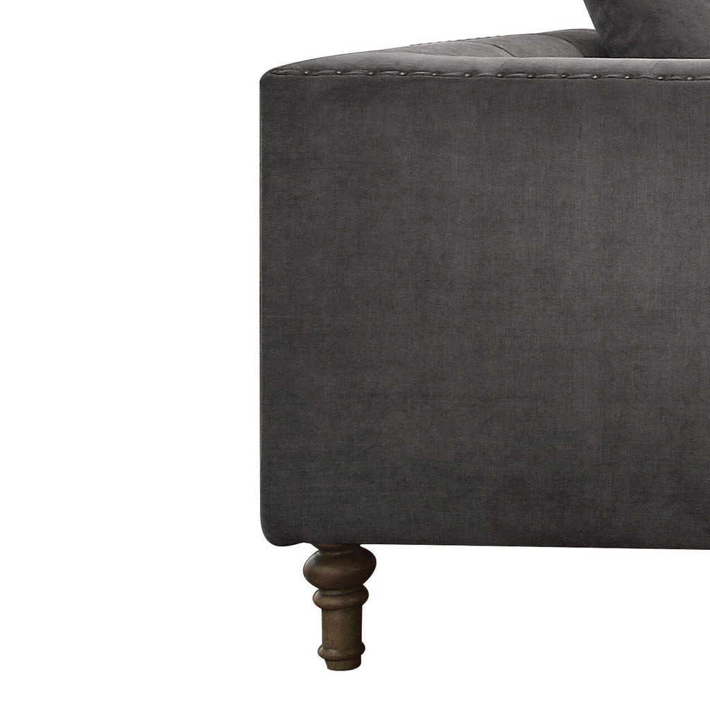 Grey Accent Chair with Pillow