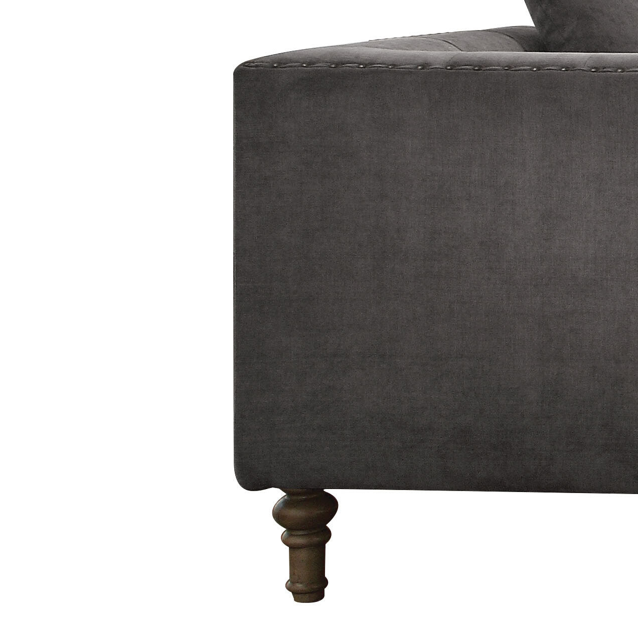 Grey Accent Chair with Pillow