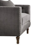 Grey Accent Chair with Pillow