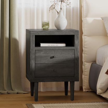 Ashley Modern Nightstand 2-Drawers, Bedside Table - Groovy Boardz