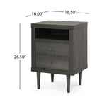 Ashley Modern Nightstand 2-Drawers, Bedside Table - Groovy Boardz